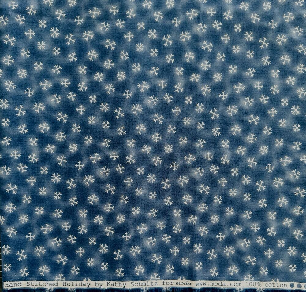 Snowflakes Quilt Fabric Moda Hand Stitched Holiday Schmitz Cotton Winter Sew BTY